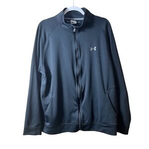 Under Armour Black Full-Zip Jacket Size XL Athletic Streetwear Gym Outdoor Retro